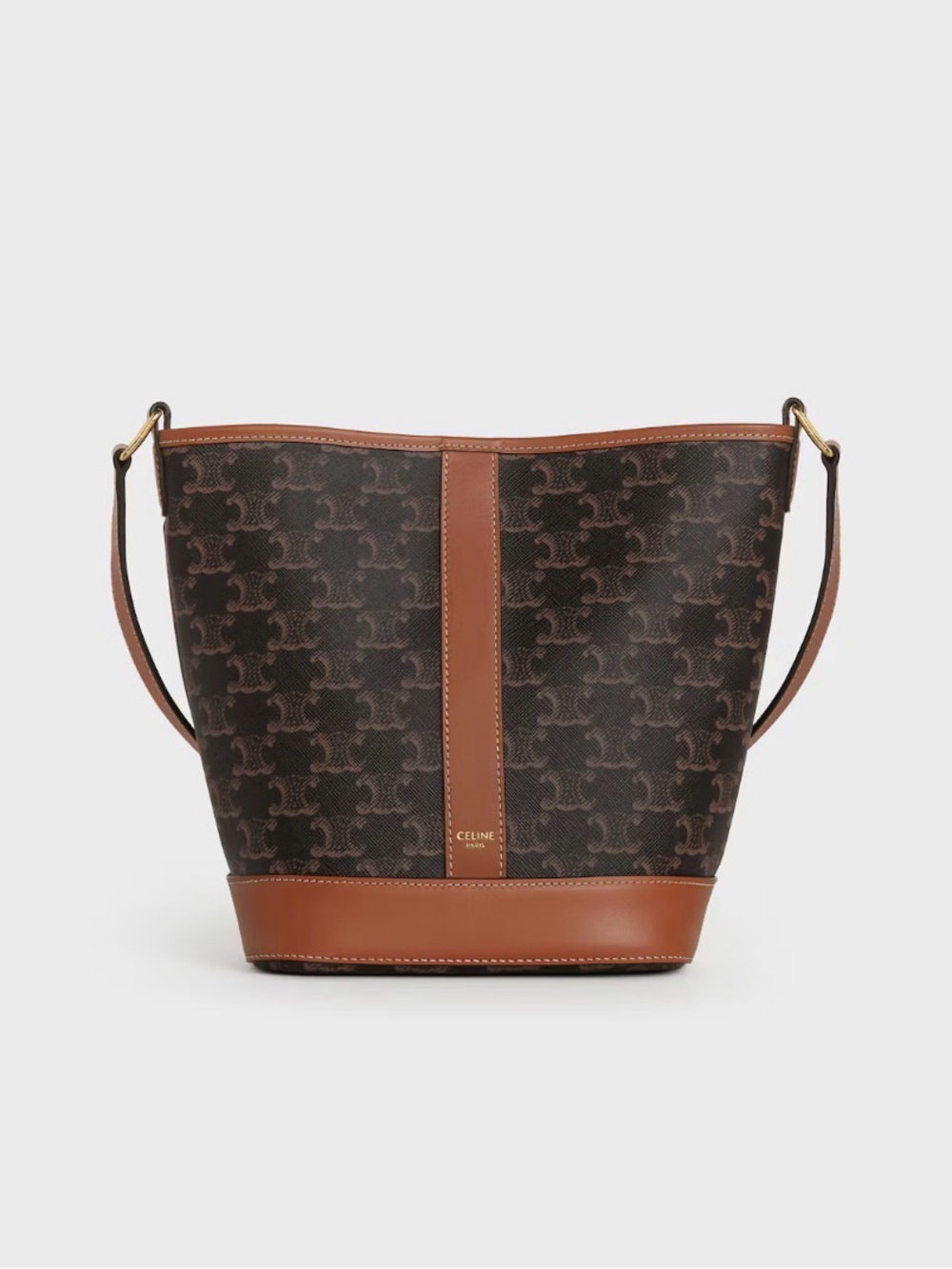 Celine SMALL BUCKET IN TRIOMPHE CANVAS AND CALFSKIN